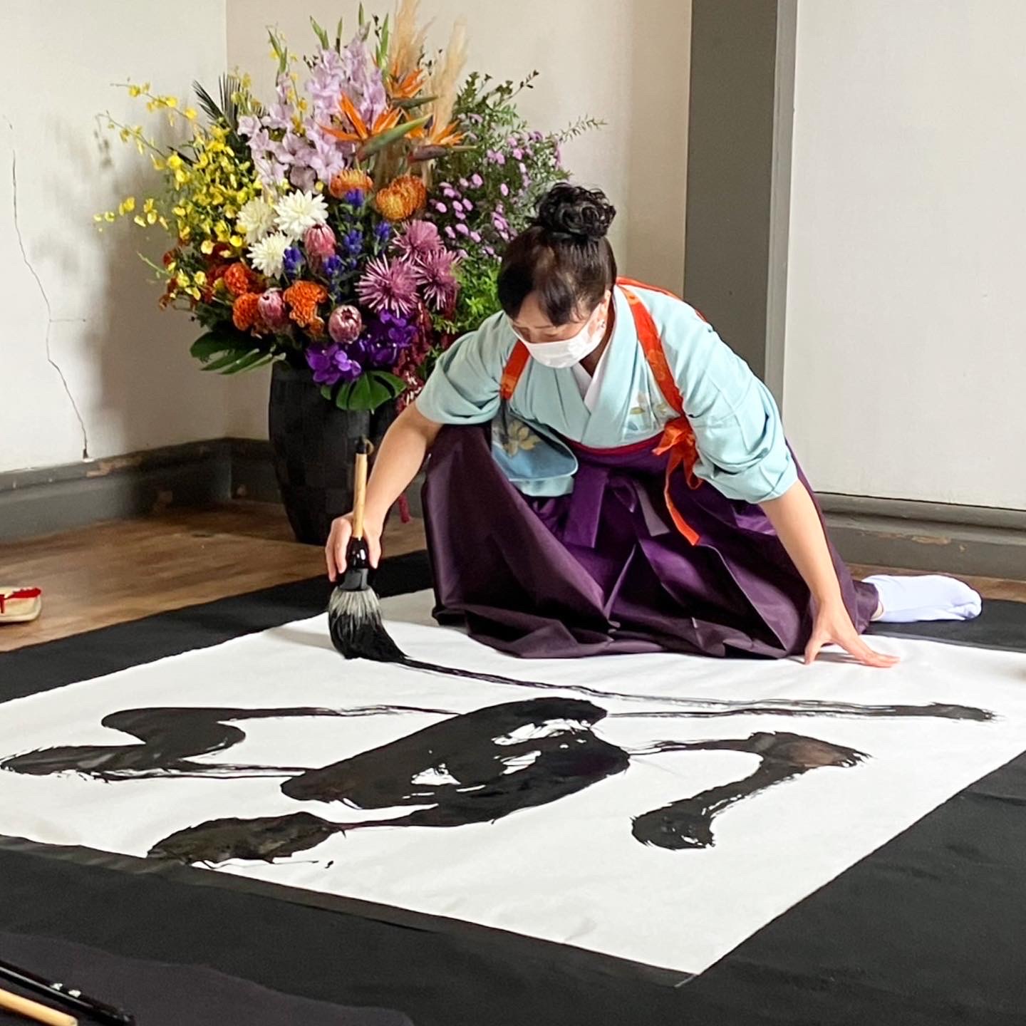 9/23 千葉清藍「書」パフォーマンス＆ワークショップ開催しました。